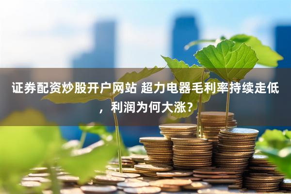 证券配资炒股开户网站 超力电器毛利率持续走低，利润为何大涨？